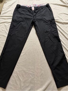 Koi Stretch Scrub Pants XL Regular Black Cargo Medical Nursing Uniform